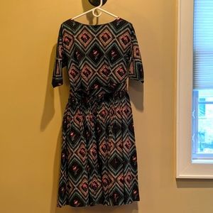 Black and green diamond swing dress